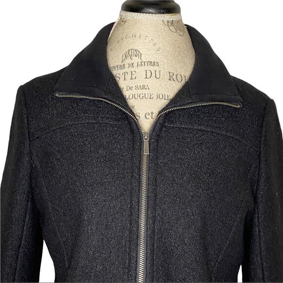 Lands’ End Black Wool Blend Full Zip Jacket Women's Size 10 - Picture 3 of 9